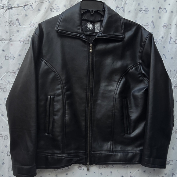 GV Men's Black Leather Jacket NWOT